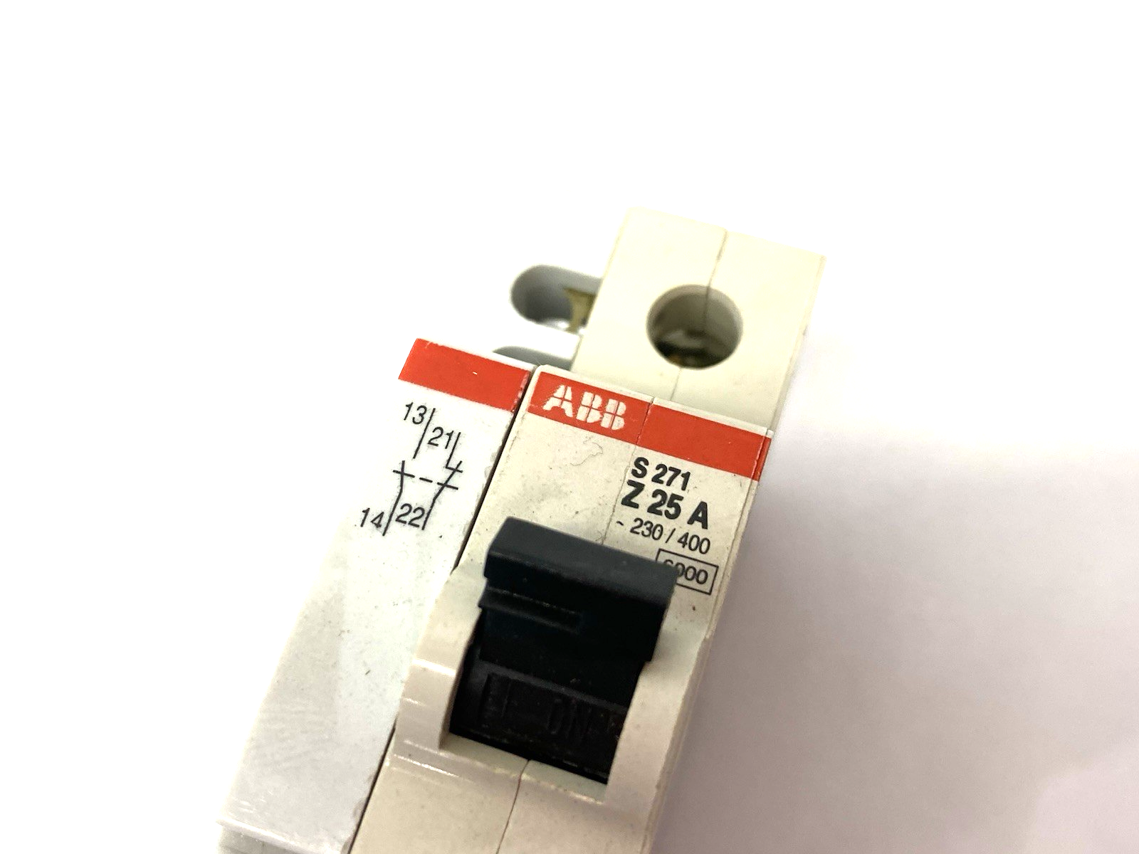 S271 Z 25 A | ABB Miniature Circuit Breaker 1-Pole DIN Rail w/ Auxiliary Contact - Used - Maverick Industrial Sales