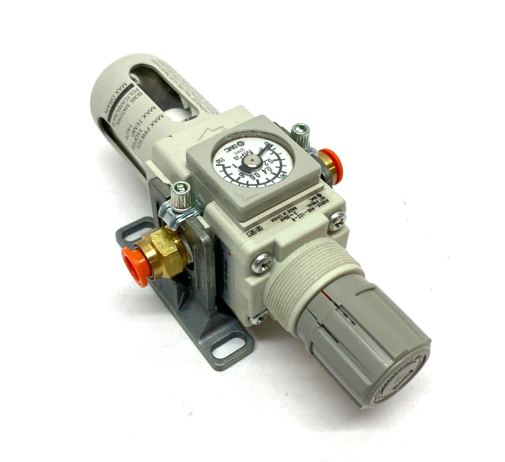 SMC AW20K-N02-1CZ-B Modular Filter Regulator 3~30psi Set Press w/ Dual Spacers - Maverick Industrial Sales