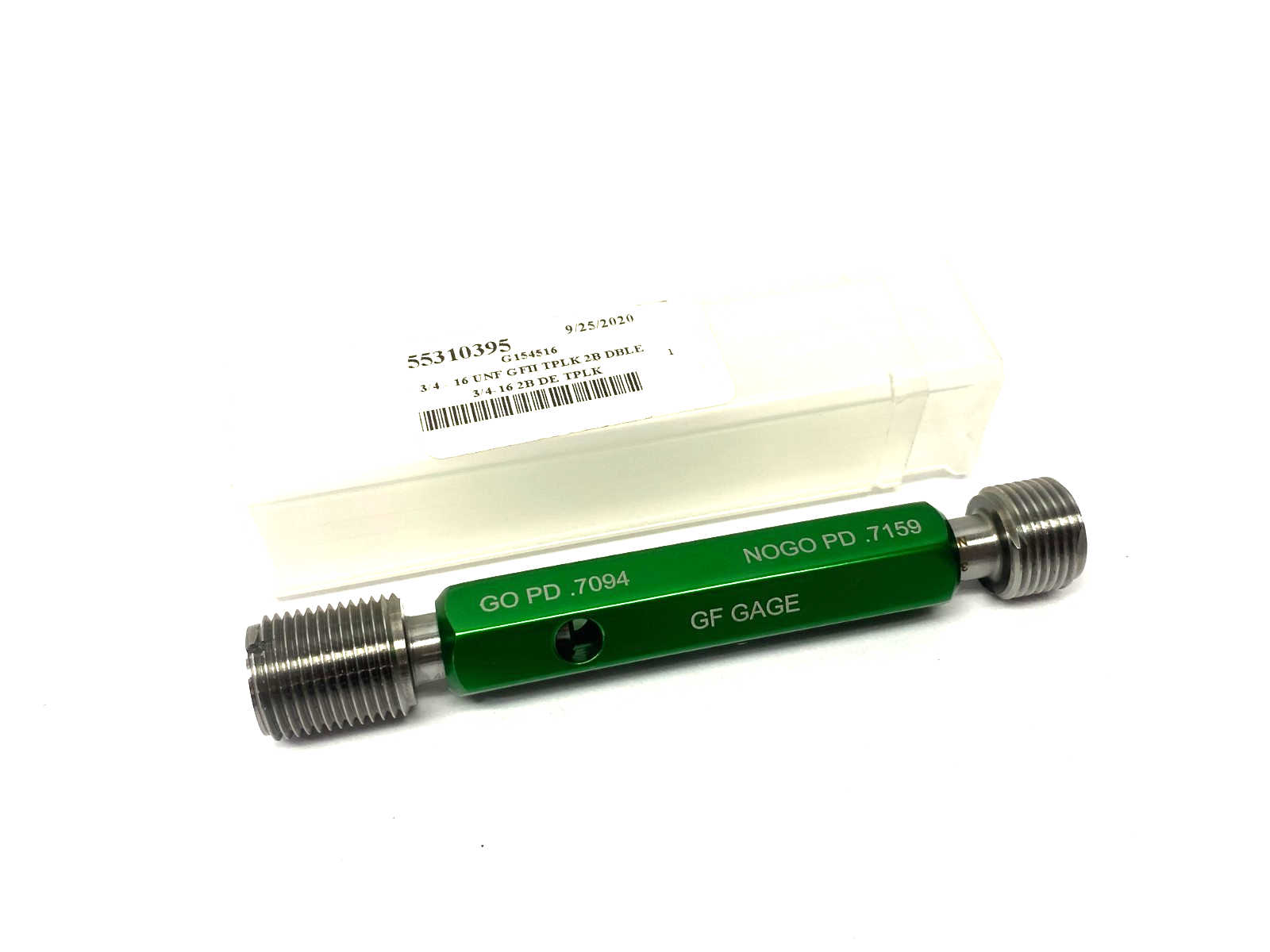 W0750162BS | GF Gage Plug Thread Gage: 3/4-16 Thread, 2B Class, Double End - New – Open box - Maverick Industrial Sales