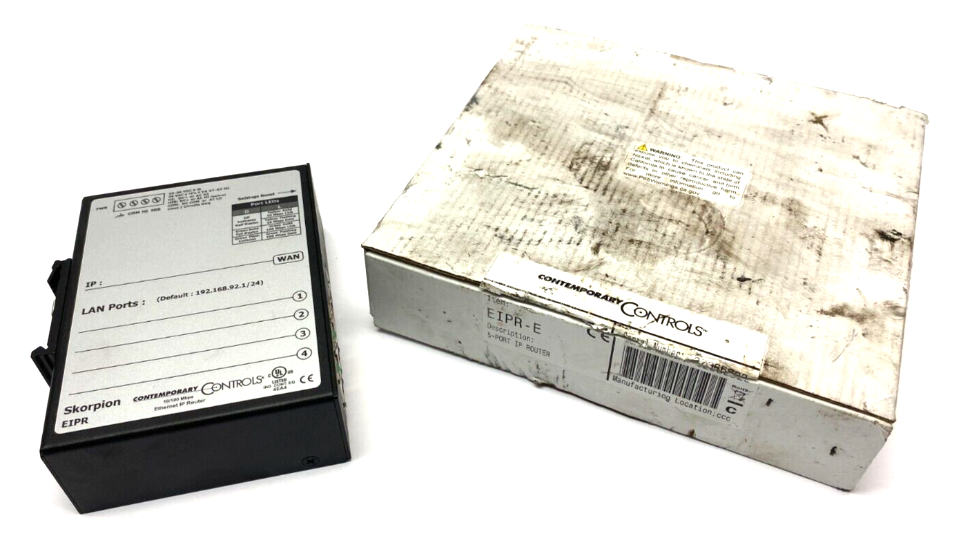 Contemporary Controls EIPR-E Skorpion Ethernet IP Router 5-Port 10/100mbps - Maverick Industrial Sales