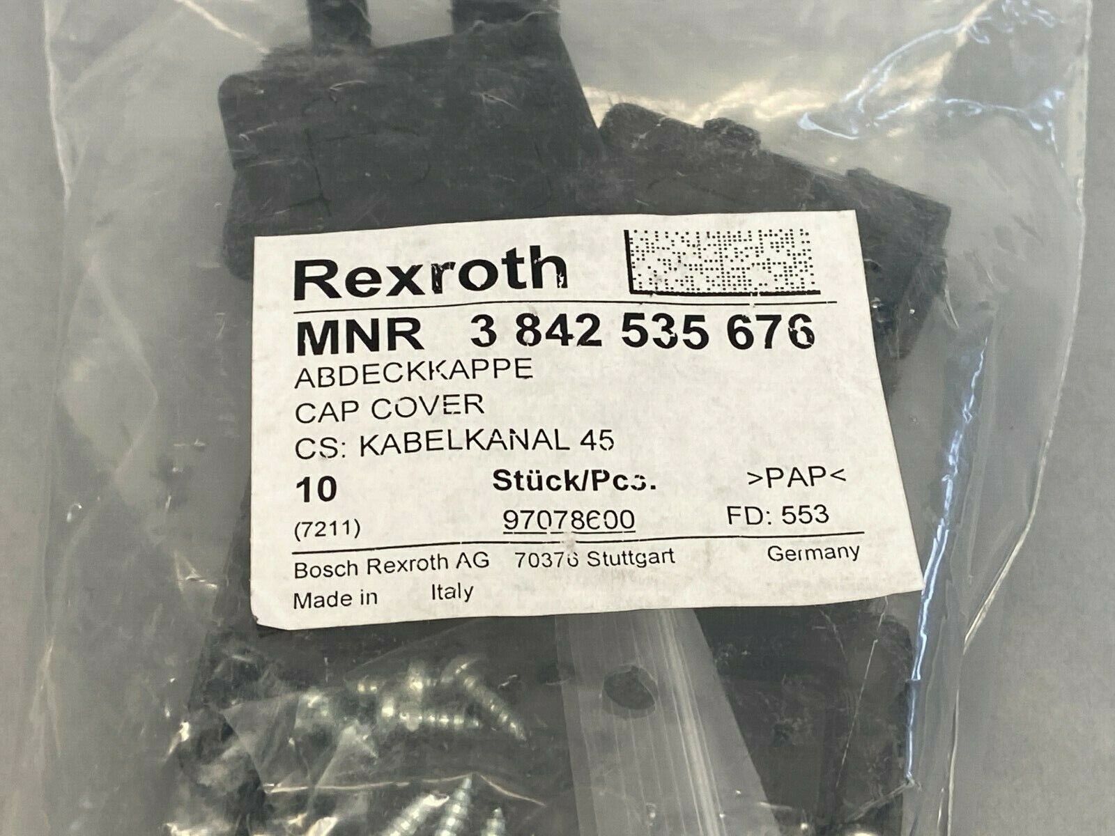 Bosch Rexroth 3842535676 Cap Cover PKG OF 10 - Maverick Industrial Sales