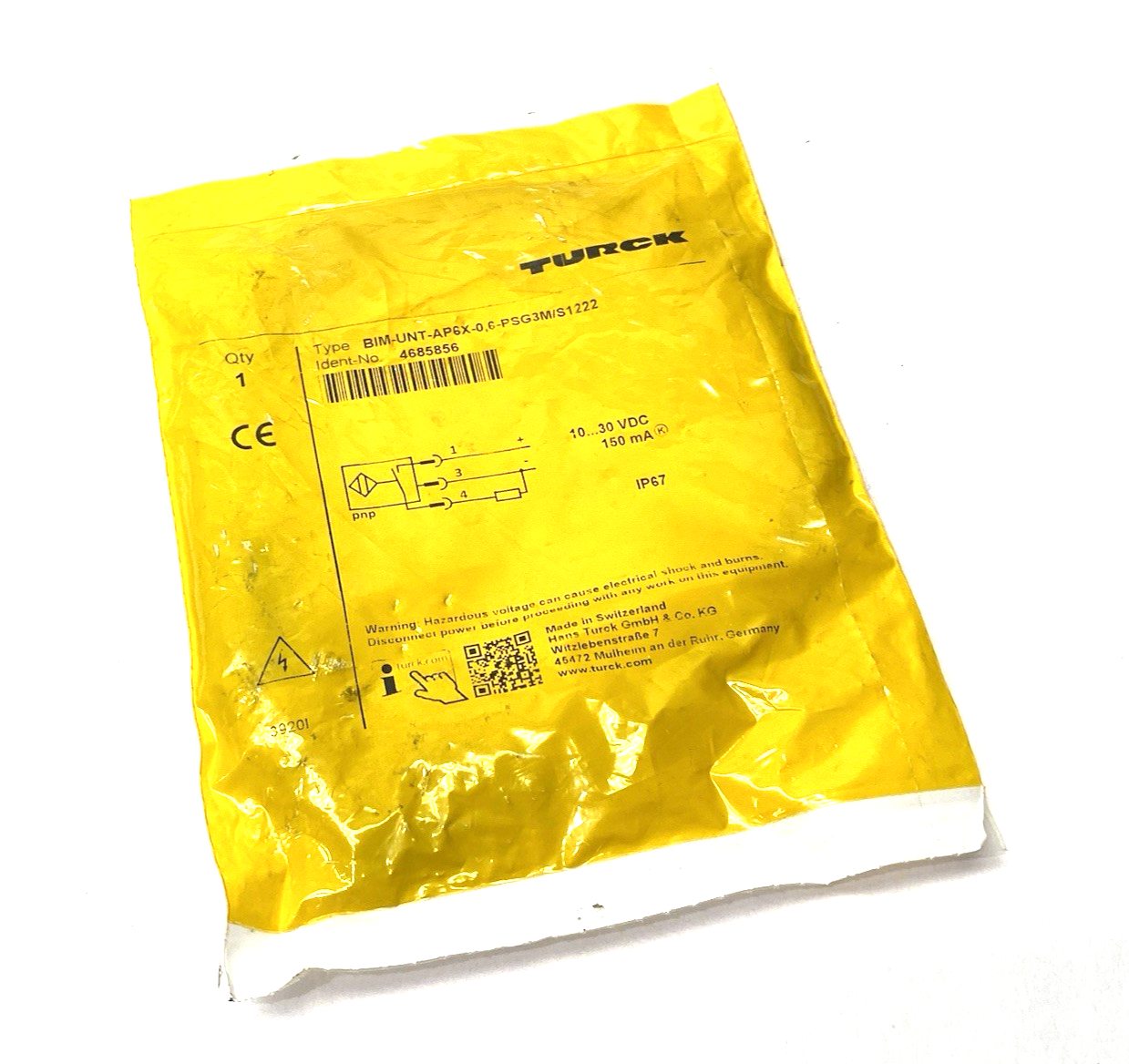 Turck BIM-UNT-AP6X-0,6-PSG3M/S1222 Magnetic Field Proximity Sensor 4685856 - Maverick Industrial Sales