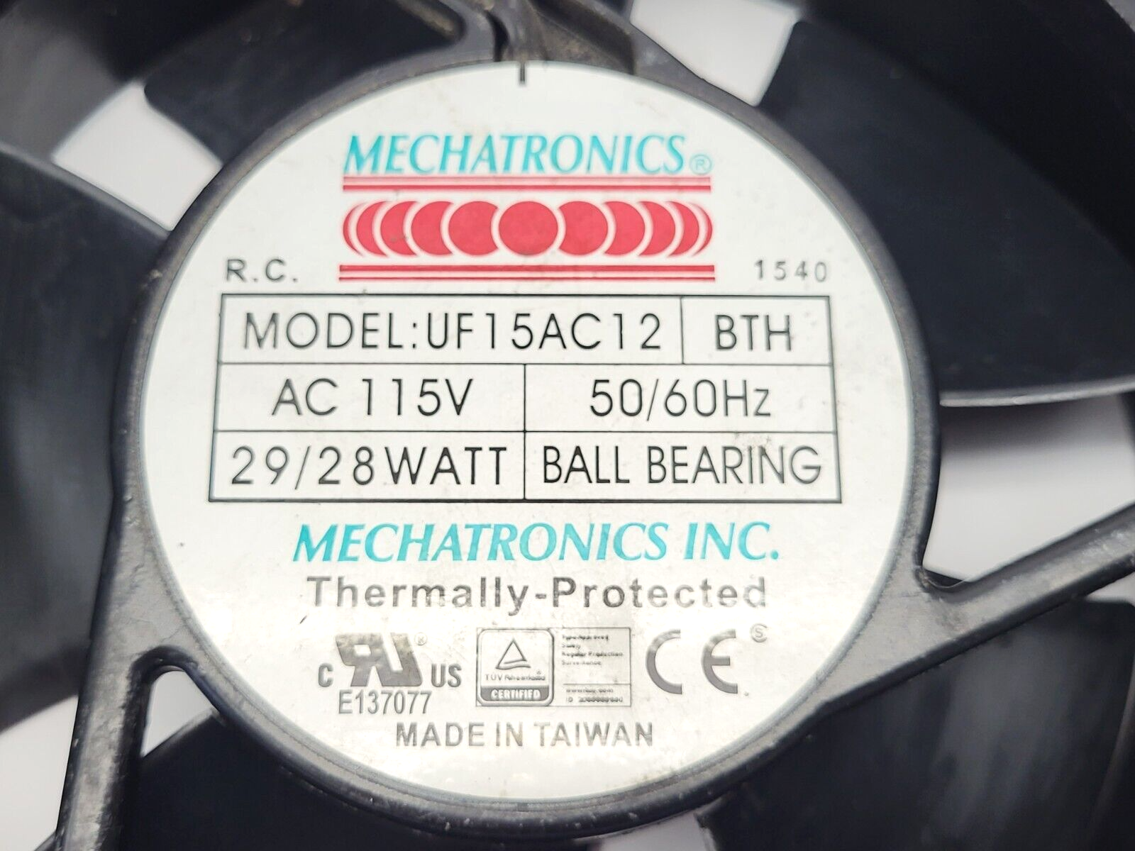 Mechatronics UF15AC12 Panel Enclosure Cooling Fan - Maverick Industrial Sales