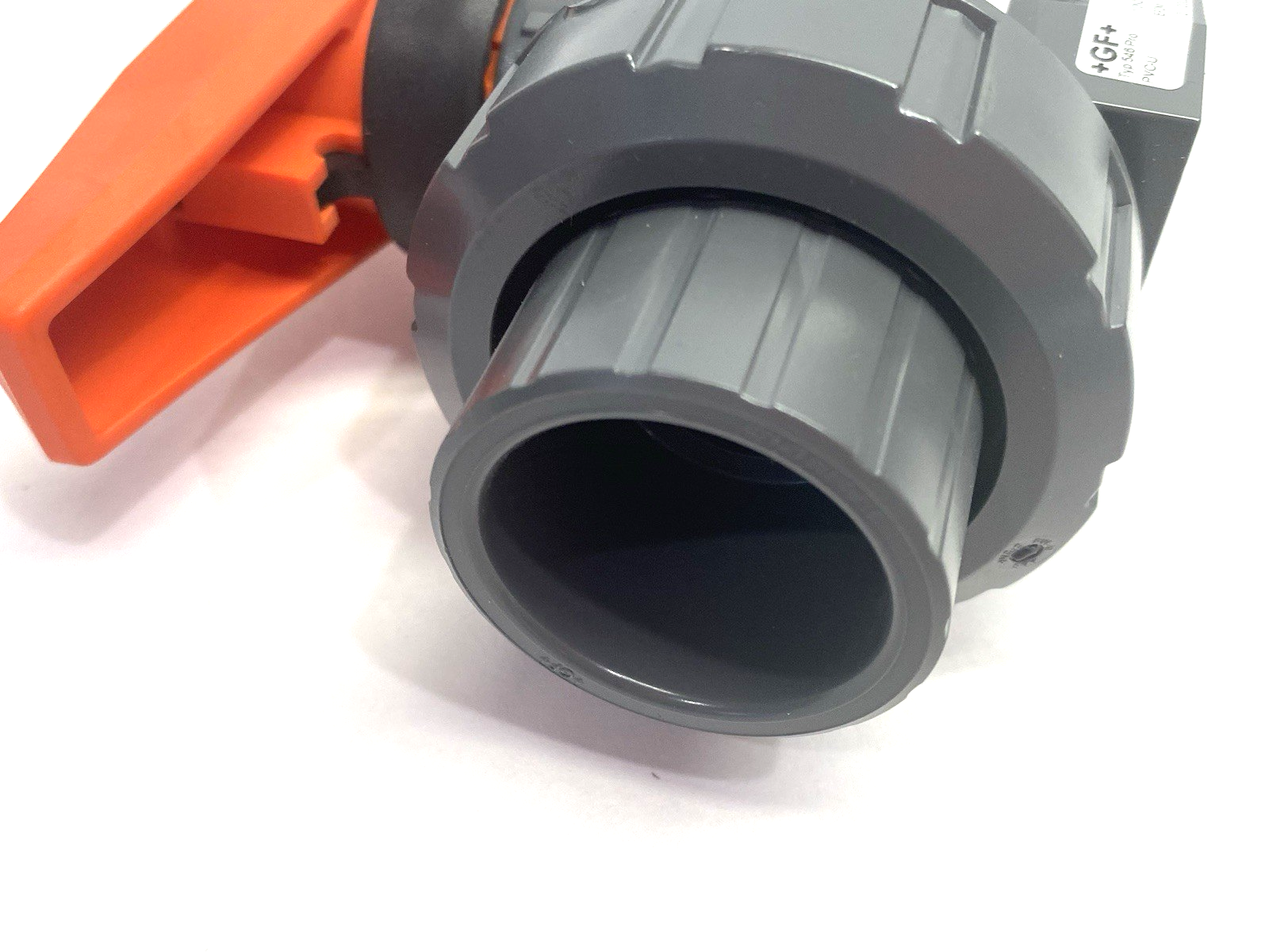 161546244 | Georg Fischer Typ 546 Pro Ball Valve PVC-U, 1" Socket Ends, to Rt Angle Adapter - New – Open box - Maverick Industrial Sales