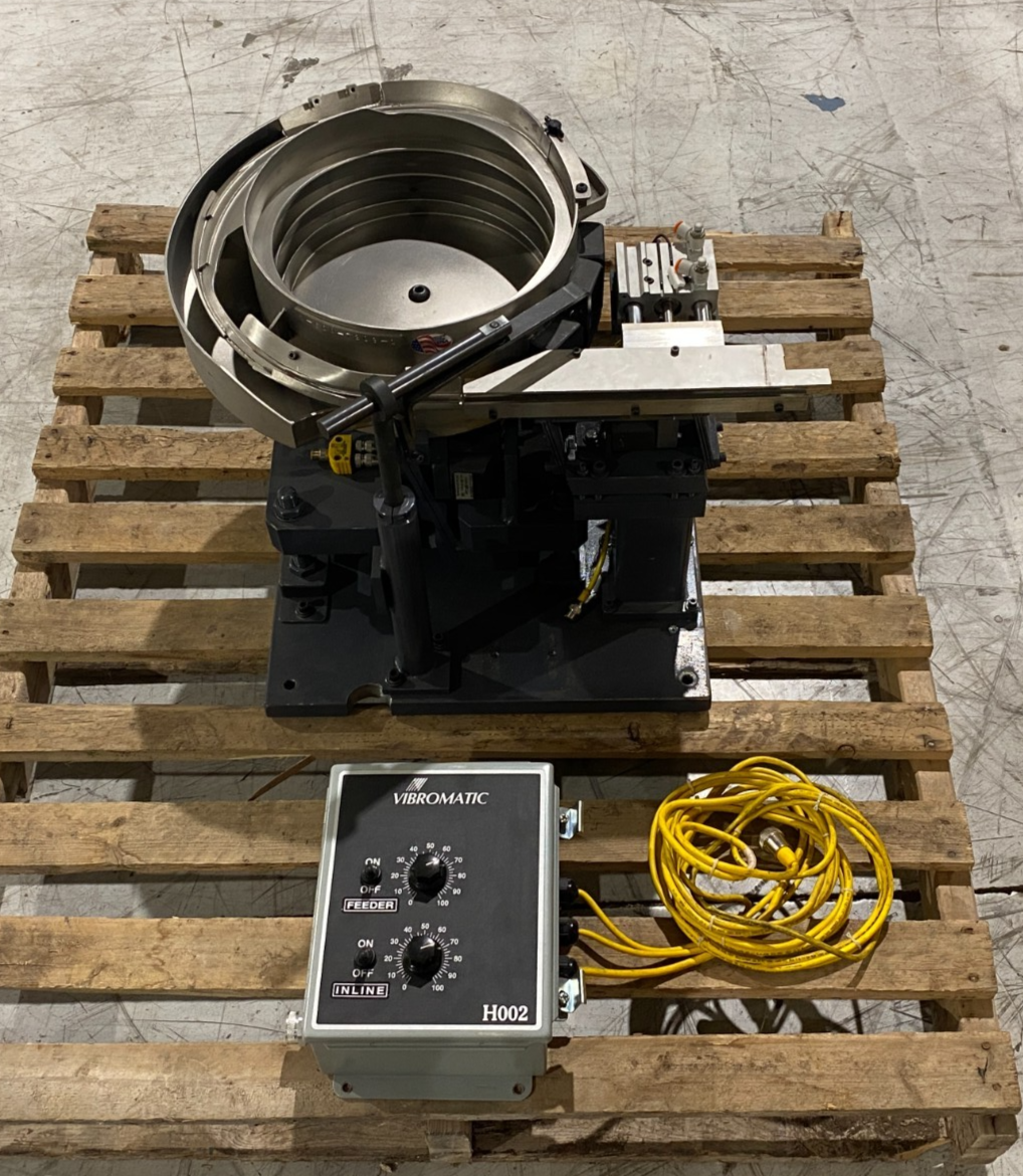 Vibromatic 12" Vibrating Bowl Feeder w/ H002 Feeder/Incline Controller - Used - Maverick Industrial Sales