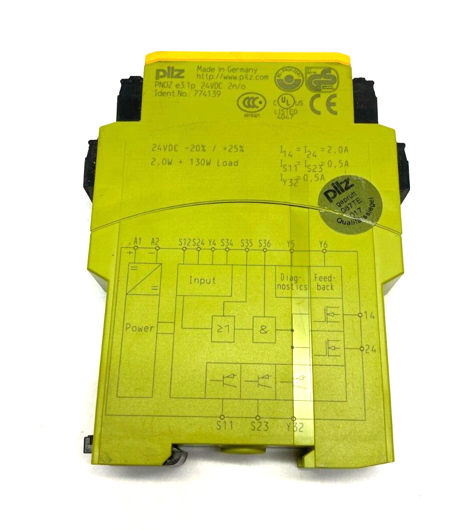 Pilz PNOZ e3.1p 24VDC 2n/o Standalone Safety Relay 2-Channel Auto-Start 774139 - Maverick Industrial Sales