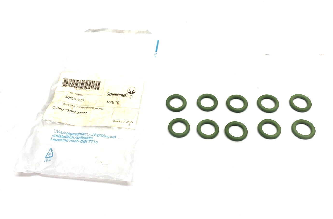 Scheugenpflug 3DIC01251 O-Ring 15mm ID x 23mm OD 4mm Thickness FKM 10-PACK - Maverick Industrial Sales