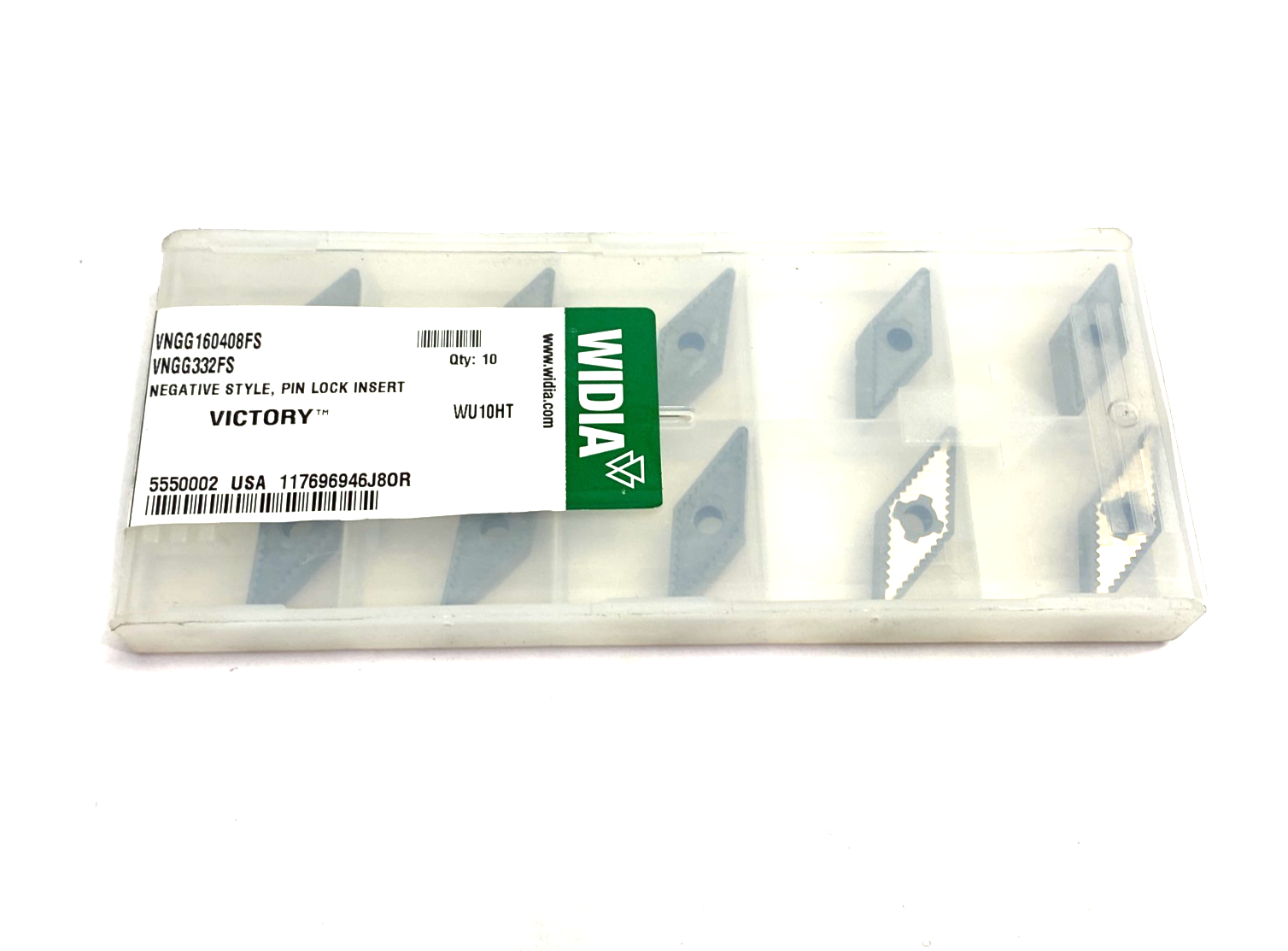 Widia 5550002 Victory™ Finishing Sharp Turning Insert VNGG160408FS PKG OF 10 - Maverick Industrial Sales