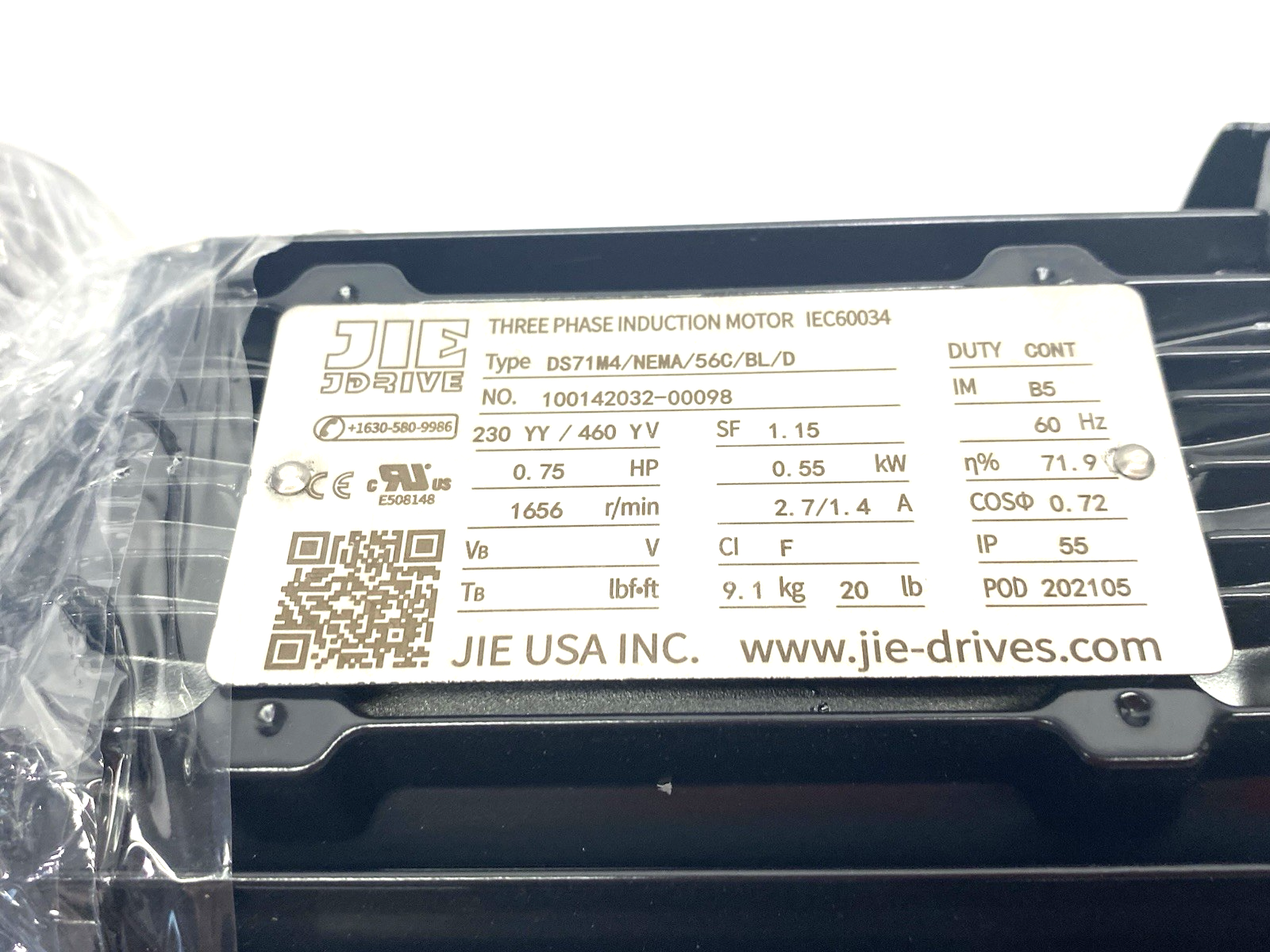 Dorner 32MES423EN eDrive Motor, 0.50 hp (0.37 Kw), 208-230/460V 3-Phase - Maverick Industrial Sales