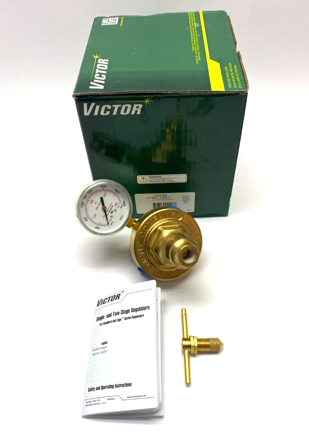 Victor L700E-500 Inline Gas Regulator 10-200psi 1/2" NPT Fem In & Out 0780-1221 - Maverick Industrial Sales