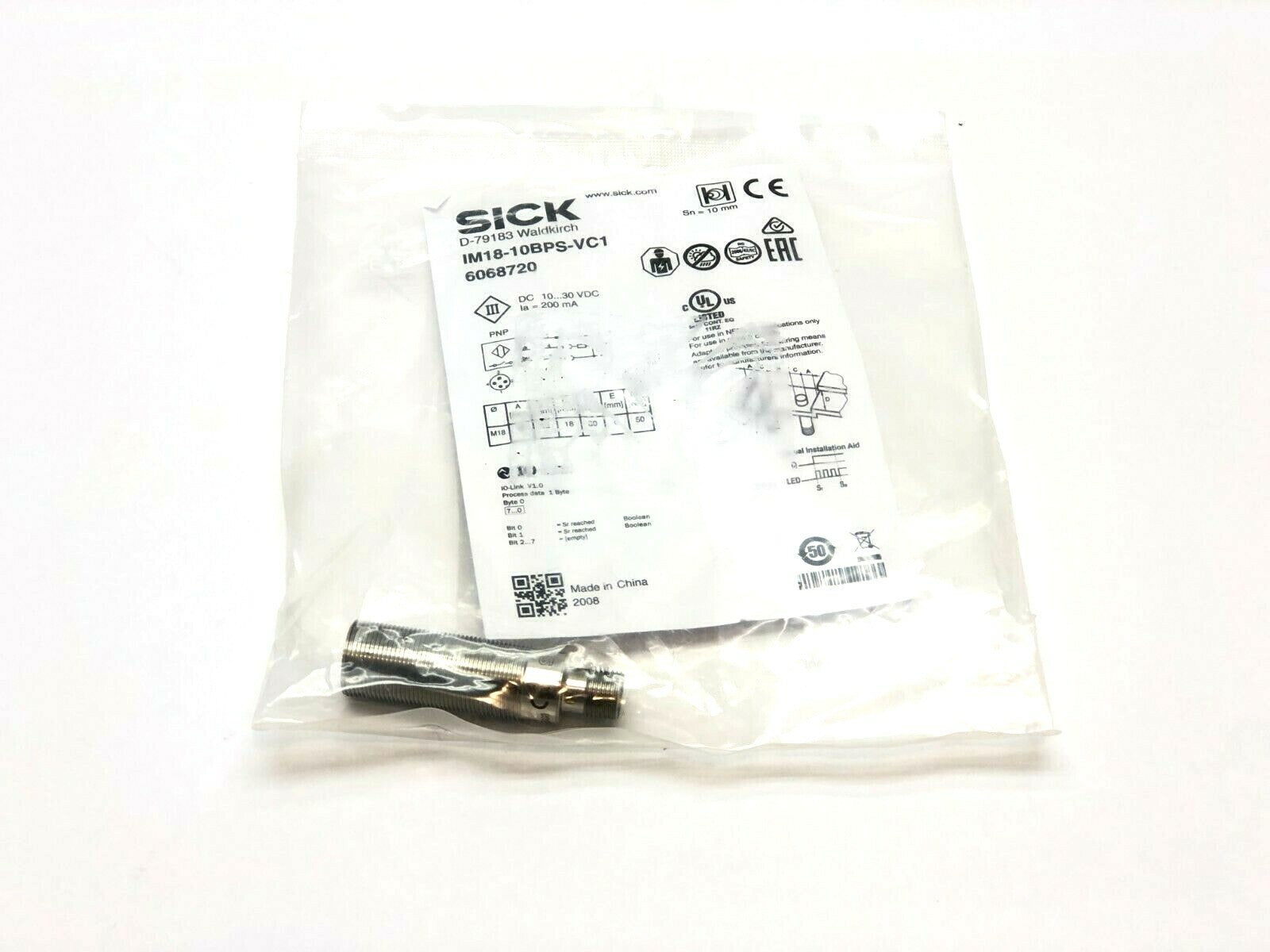 Sick IM18-10BPS-VC1 Inductive Proximity Sensor 6068720 - Maverick Industrial Sales