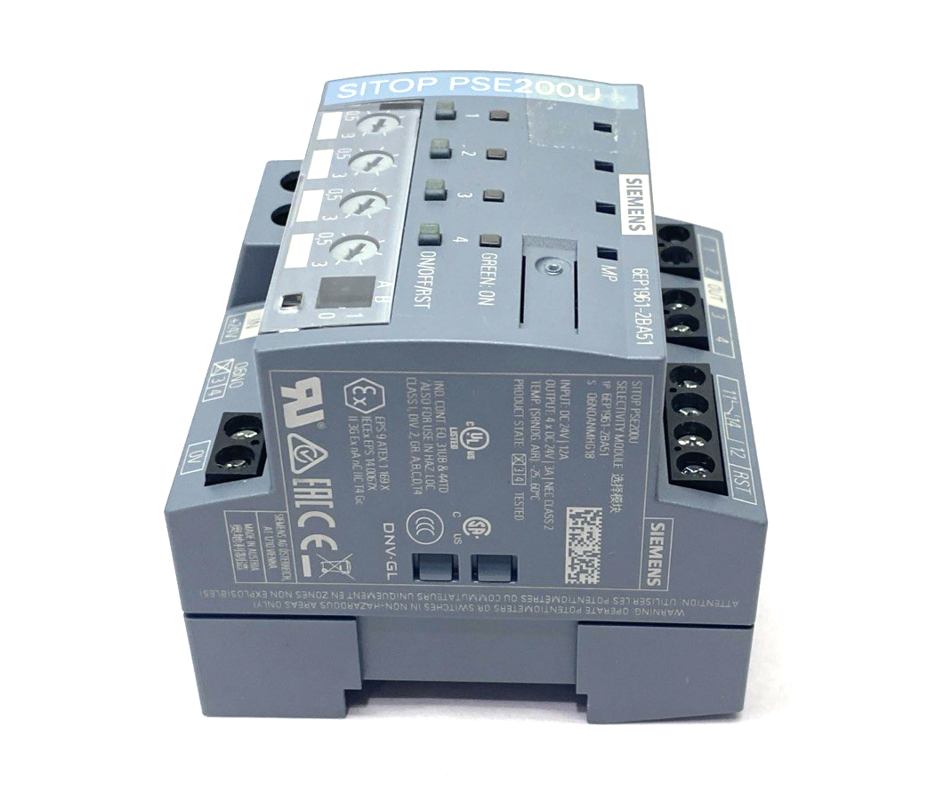Siemens 6EP1961-2BA51 SITOP PSE200U 3A NEC CLASS 2 Selectivity Module 0.5-3A - Maverick Industrial Sales