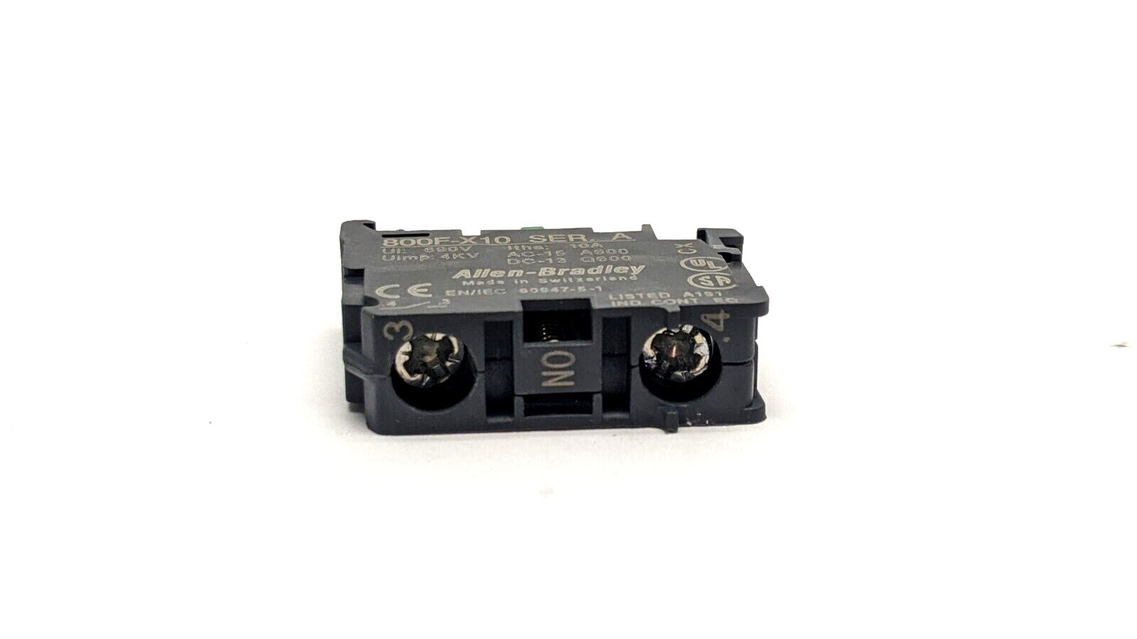 Allen Bradley 800F-X10 Ser A Contact Block 22.5mm Plastic 1 Normally Open - Maverick Industrial Sales