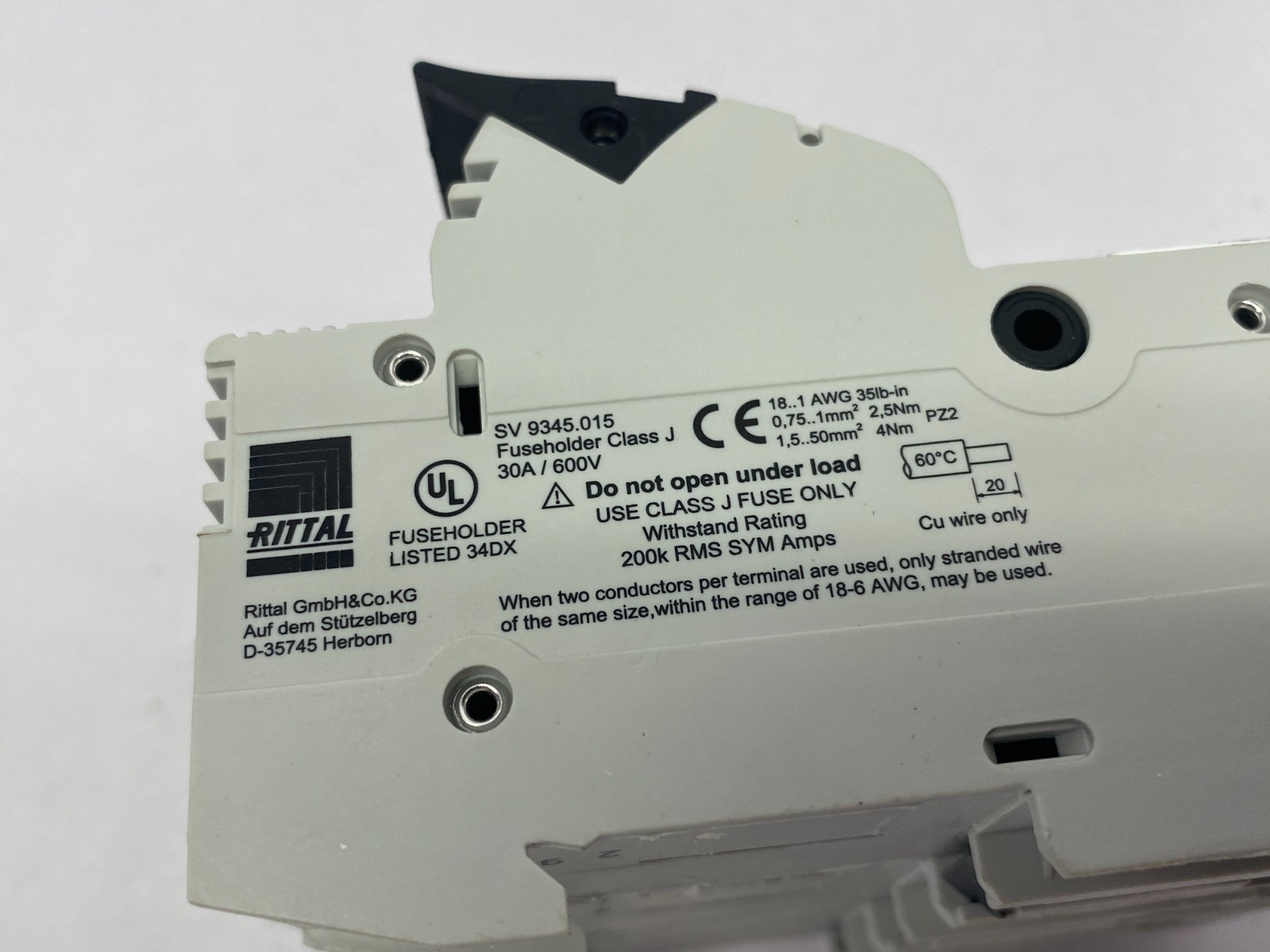 Rittal SV 9345.015 Fuse Holder 3-Pole, Up to 60A 9345015 - Maverick Industrial Sales