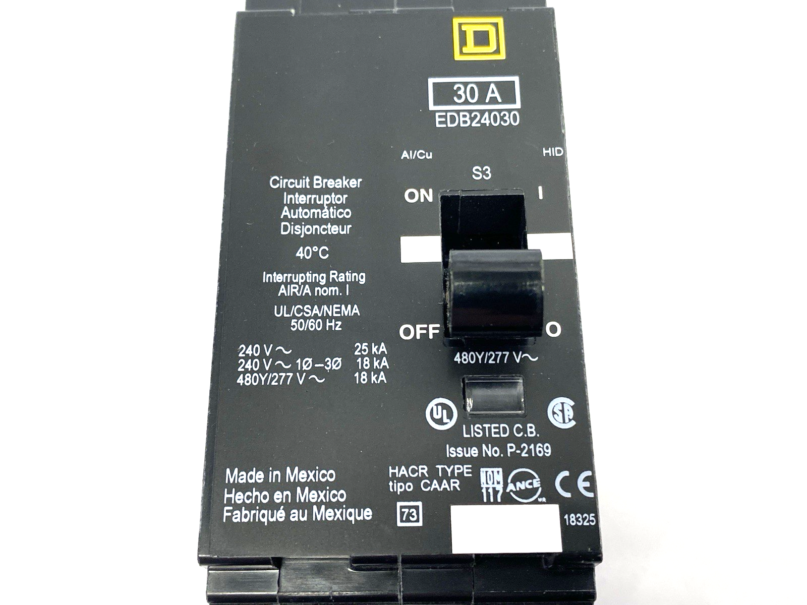 Square D EDB24030 Circuit Breaker 1-Phase 277/480V 30A - Maverick Industrial Sales