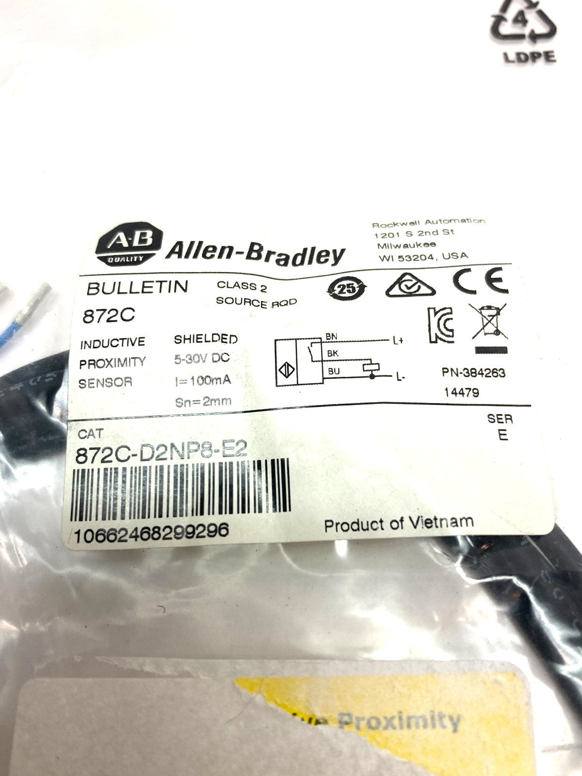 Allen Bradley 872C-D2NP8-E2 Ser. E Inductive Proximity Sensor - Maverick Industrial Sales