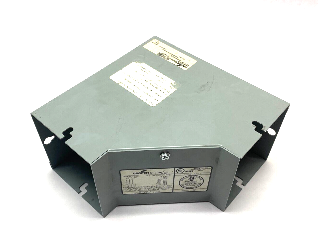 Cooper B-Line 44HSLIN Lay-In Wireway Elbow 90° Hinge Screw Cover Gray Steel - Maverick Industrial Sales