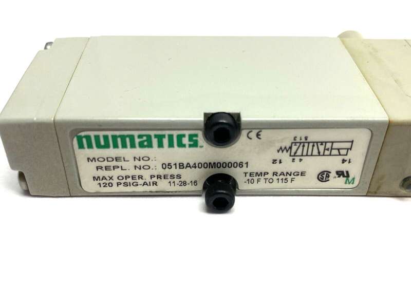 Numatics 051BA400M000061 Solenoid Valve 2-Pos 5-Port 24VDC 120psig - Maverick Industrial Sales