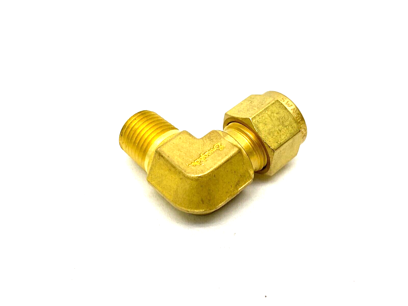 Swagelok B-600-2-4 Brass Elbow Compression Fitting 3/8" Tube 1/4" NPT Thread - Maverick Industrial Sales