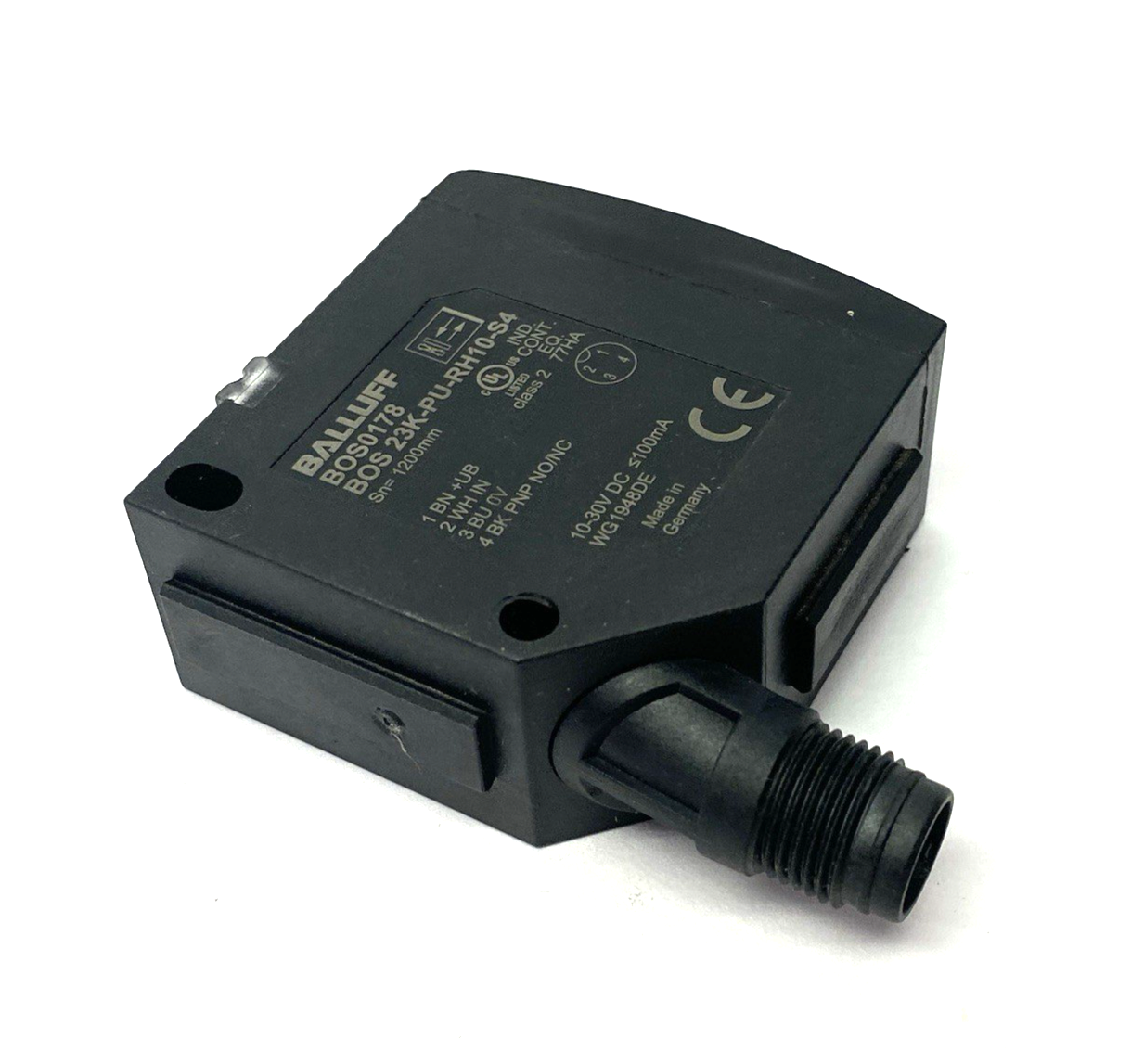 BOS0178 | Balluff Cubic Diffuse Sensor, Diff. types of Light, BOS 23K-PU-RH10-S4 - Used - Maverick Industrial Sales