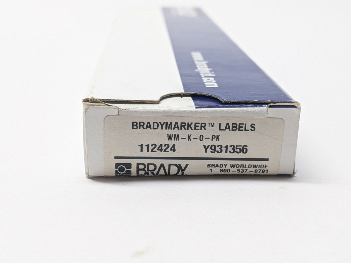 WM-K-O-PK | Brady Vinyl Cloth Wire Marker 112424 Y931356 LOT OF 25 Sheets - New – Open box - Maverick Industrial Sales