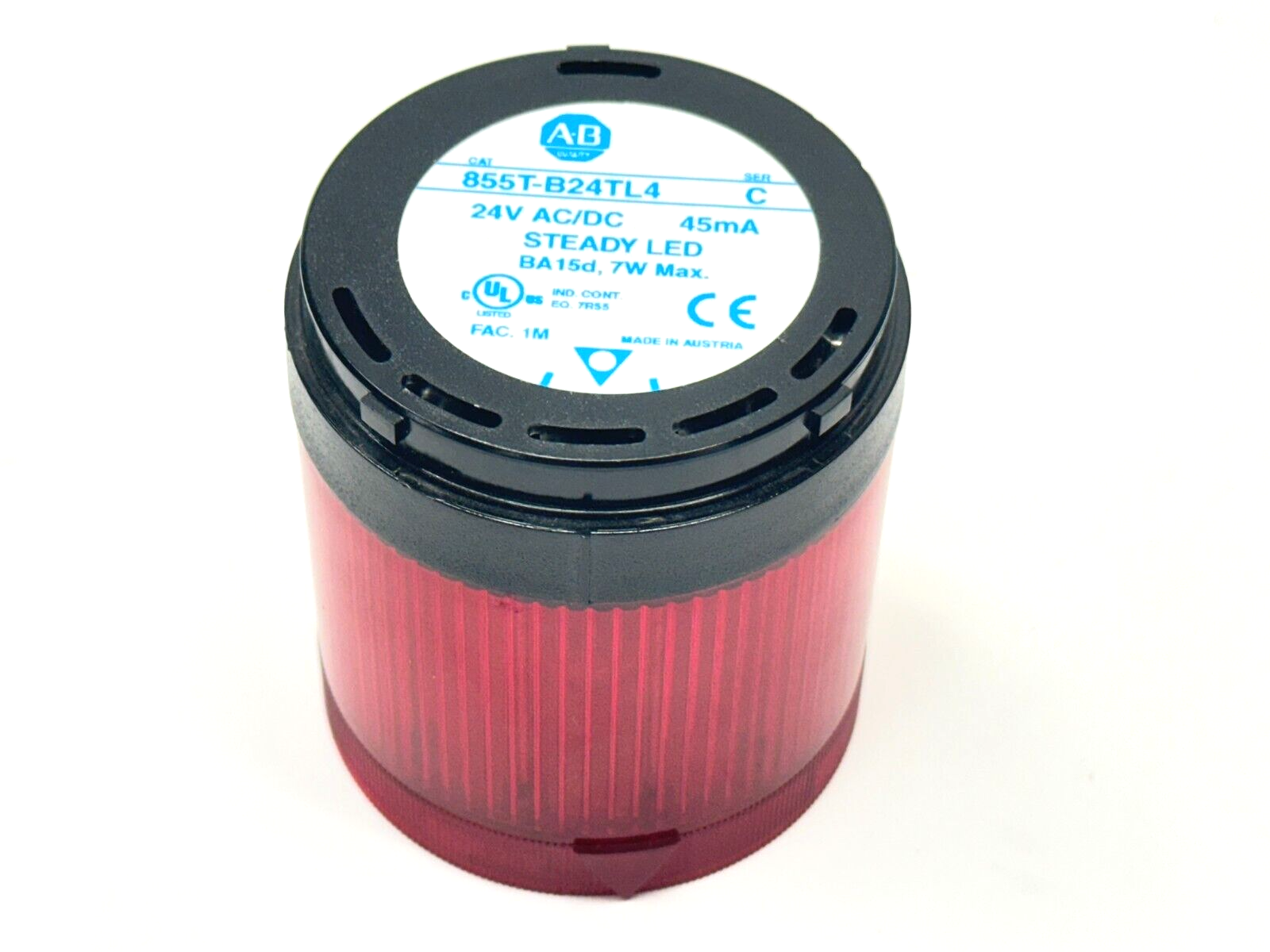 855T-B24TL4 | Allen Bradley 855T-B24TL4 Ser C 70mm Red Steady LED Stack ...