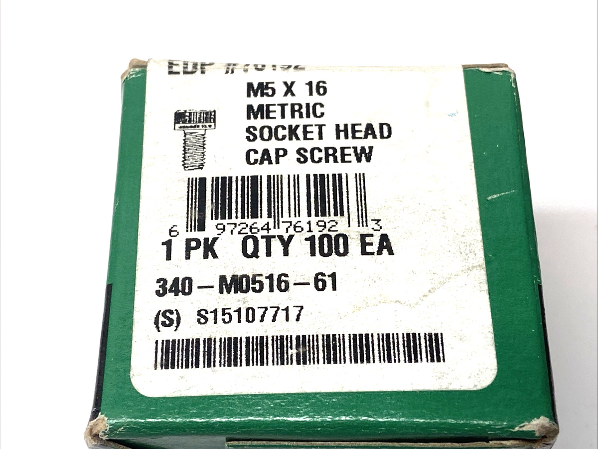 340-M0516-61 | Decorah Metric Socket Head Cap Screw M5 x 16mm BOX OF 100 - New - Maverick Industrial Sales