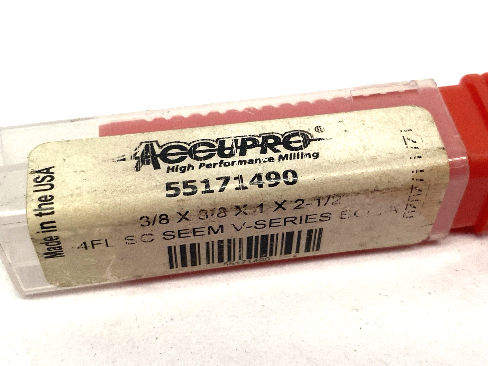 55171490 | Accupro Square End Mill: 3/8" Dia, 1" LOC, 4 Flute, Solid Carbide - Used - Maverick Industrial Sales