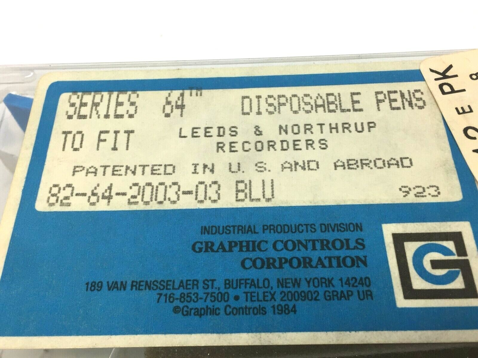 Graphic Controls 82-64-2003-03 Blue Disposable Pen PKG OF 3 - Maverick Industrial Sales