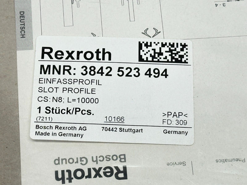 Bosch Rexroth 3842523494 Slot Profile N8 L=10000 - Maverick Industrial Sales