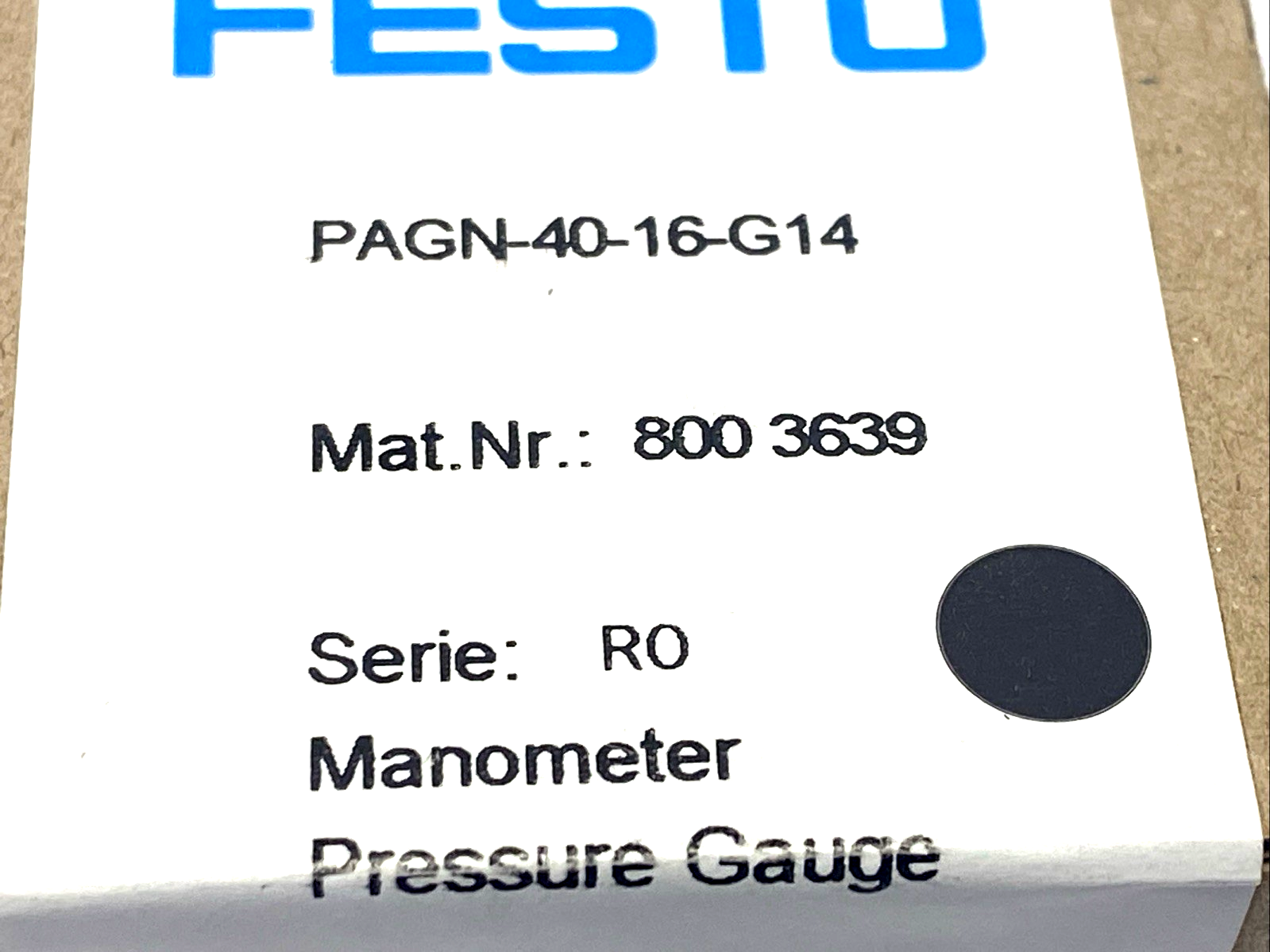Festo PAGN-40-16-G14 Pneumatic Pressure Gauge 8003639 - Maverick Industrial Sales