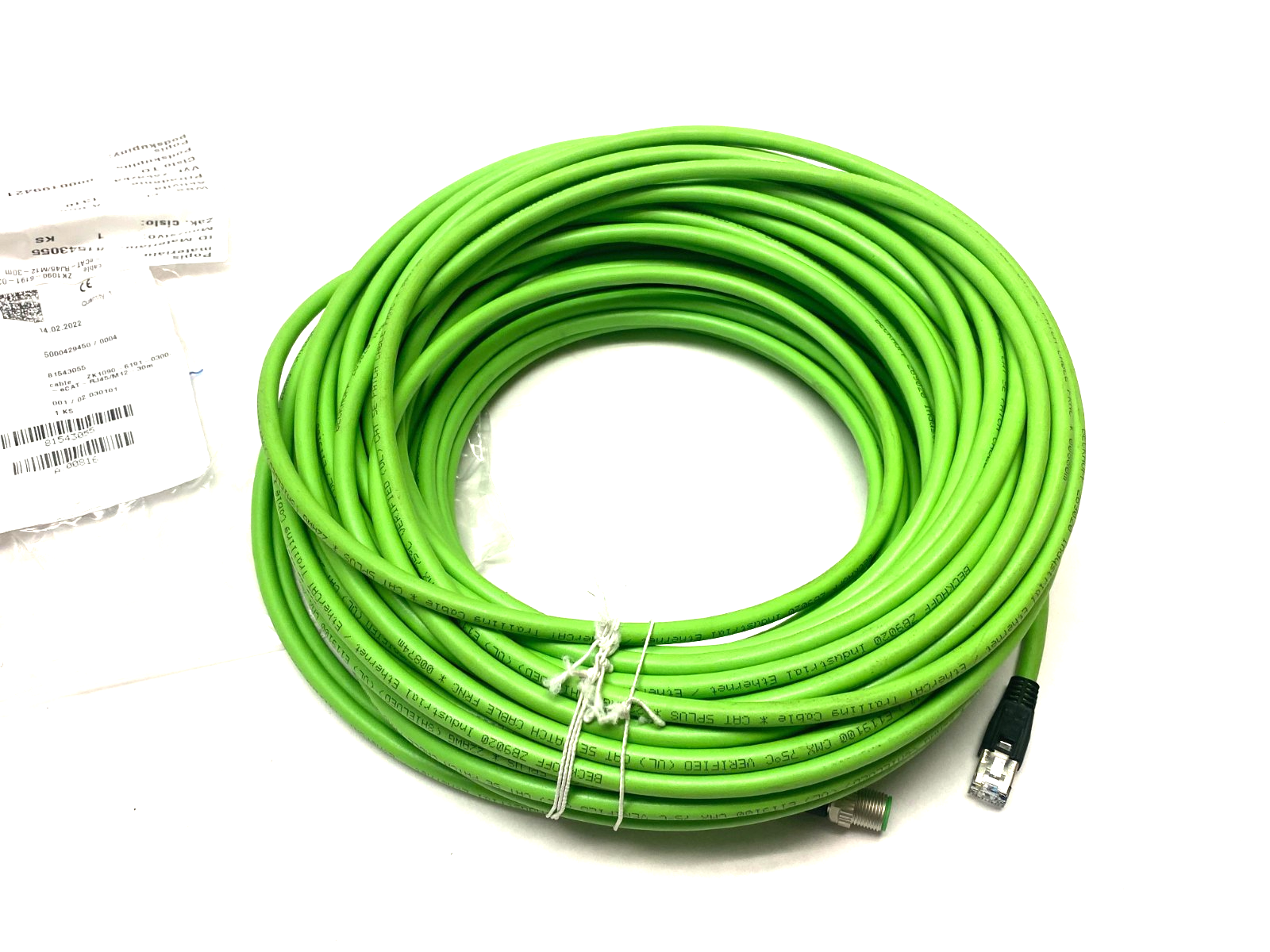 Beckhoff ZK1090-6191-0300 Double Ended EtherCAT Power Cable RJ45/M12 30m 114390 - Maverick Industrial Sales