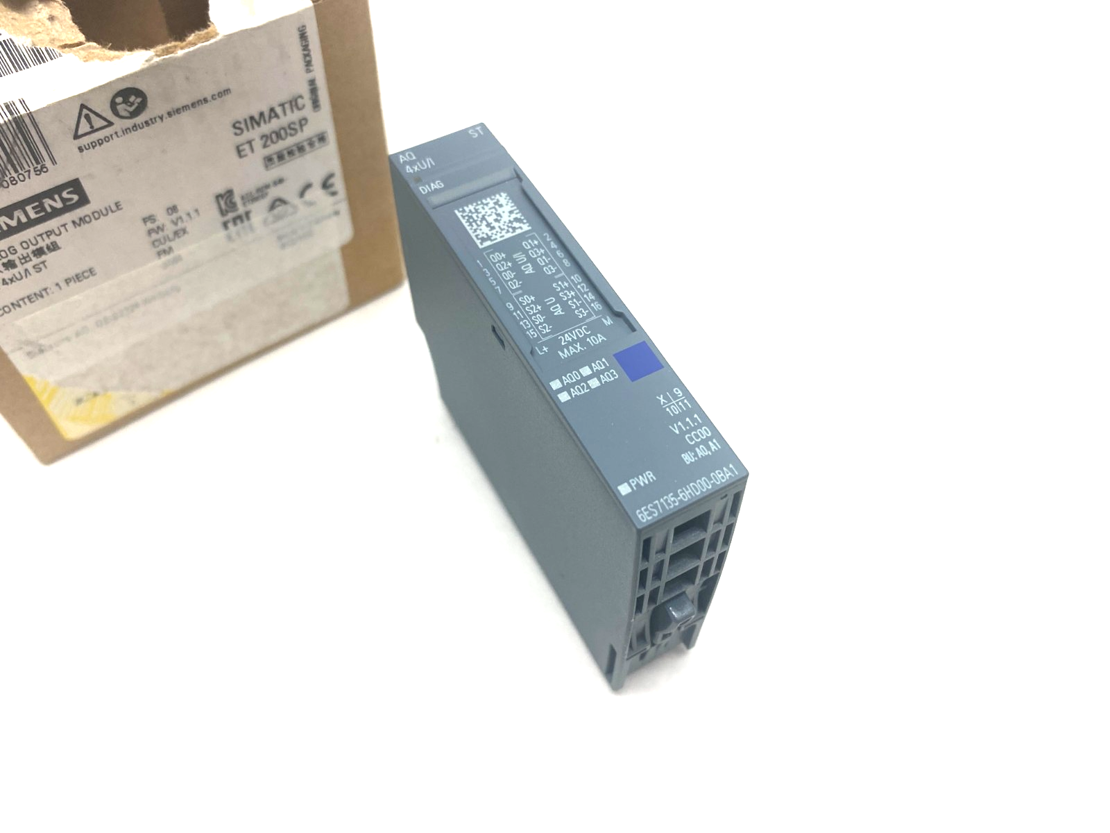 Siemens 6ES7 135-6HD00-0BA1 SIMATIC ET 200SP Analog Output Module 4xU/I ST - Maverick Industrial Sales