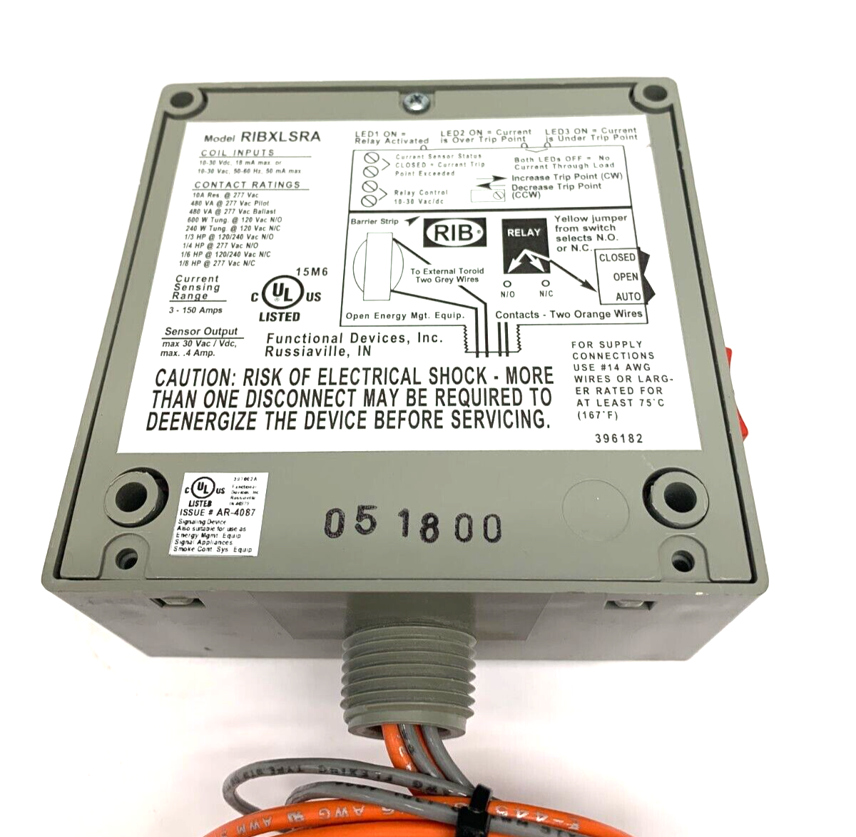 Functional Devices RIBXLSRA Enclosed Relay Remote 15M6 - Maverick Industrial Sales