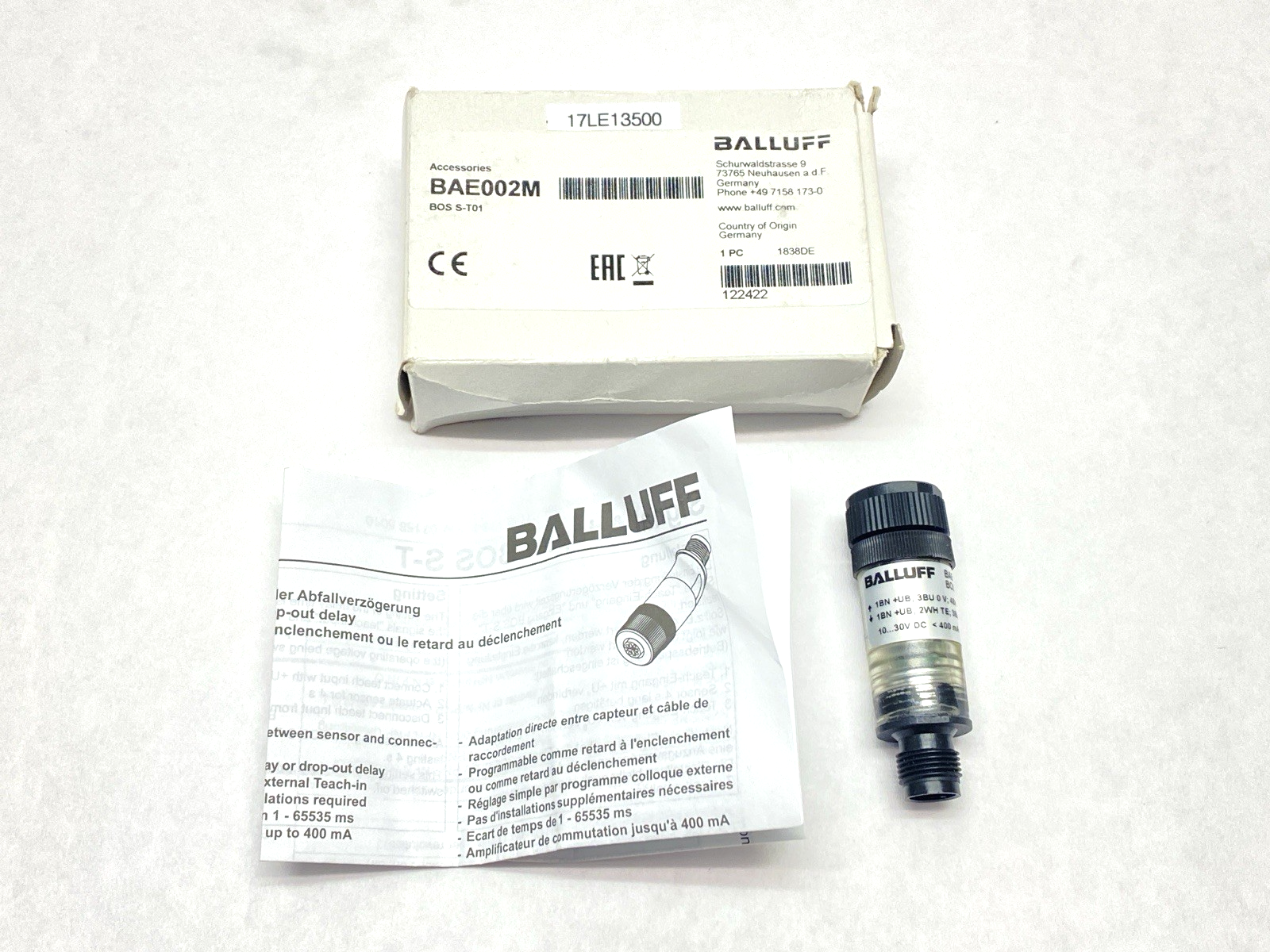 BAE002M | Balluff Signal Converter M/F M12 4-Pin 10-30VDC BOS S-T01 - New – Open box - Maverick Industrial Sales