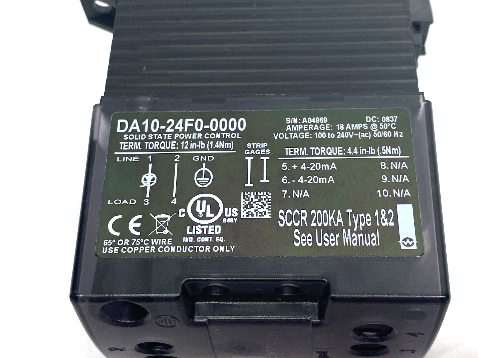 Watlow DA10-24F0-0000 DIN-a-mite Solid-State Power Control Unit - Maverick Industrial Sales