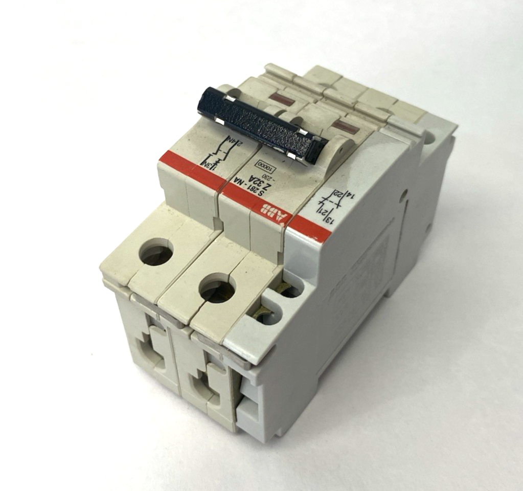 S281-NA Z 32A | ABB Circuit Breaker 2-Pole w/ Auxiliary Contact - Used - Maverick Industrial Sales