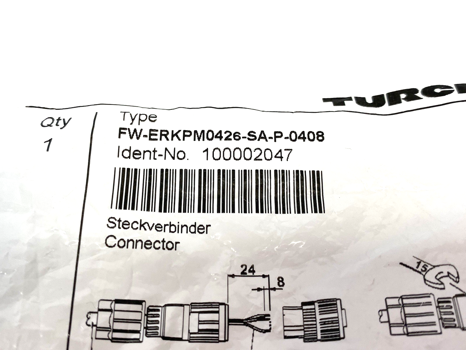 Turck FW-ERKPM0426-SA-P-0408 Field Wireable Connector Female Straight 100002047 - Maverick Industrial Sales