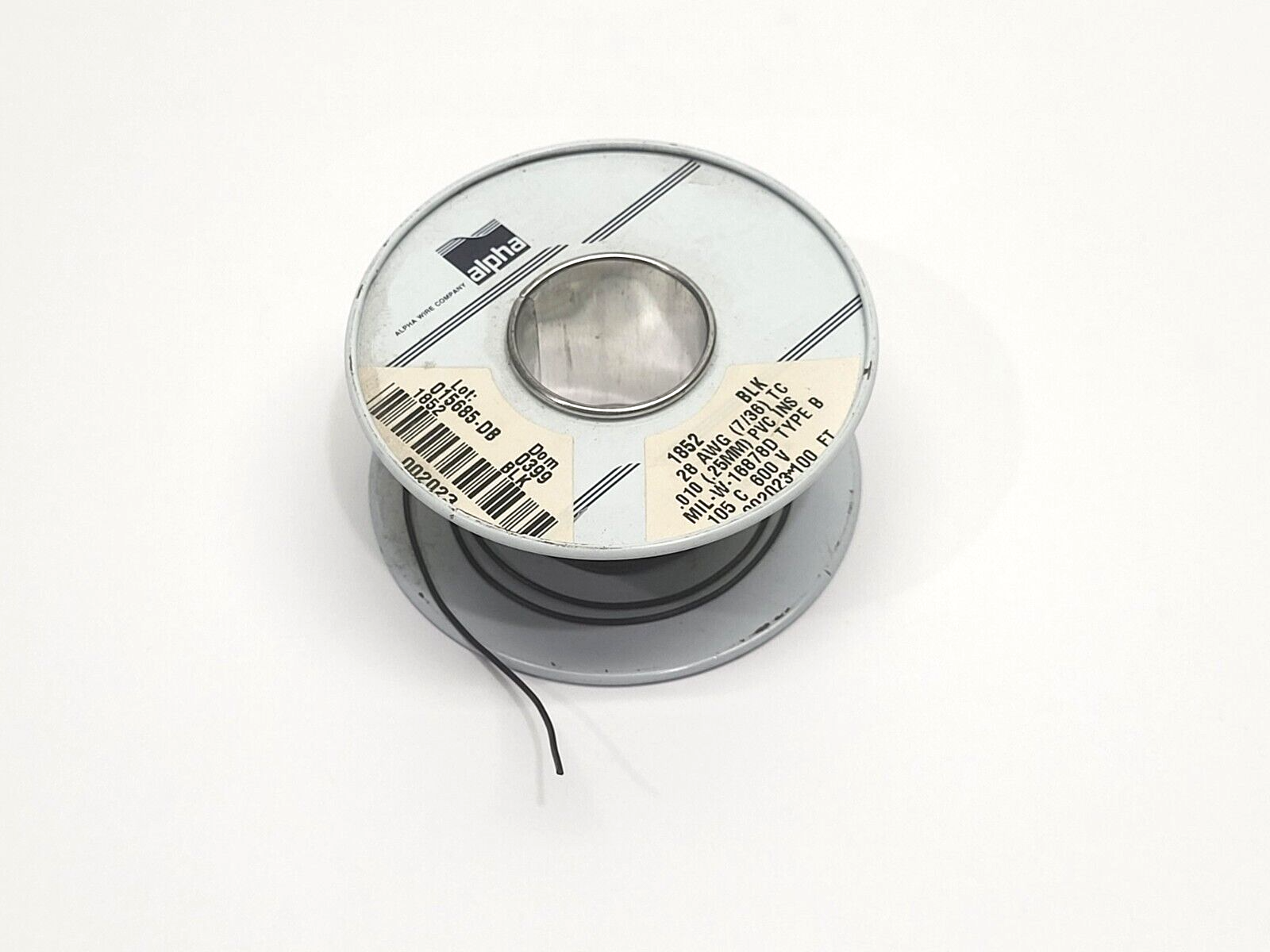 Alpha Wire 1852 BK005 Hook-Up Wire Black 600V  1.9oz Spool - Maverick Industrial Sales