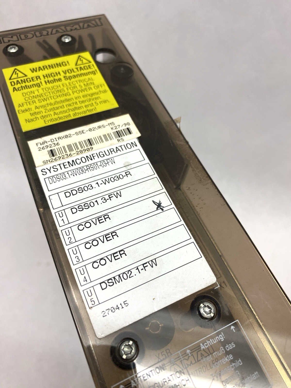 Indramat DDS03.1-W030-RS01-03-FW Servo Drive Controller FWA-DIAX02-SSE-02VRS-MS - Maverick Industrial Sales
