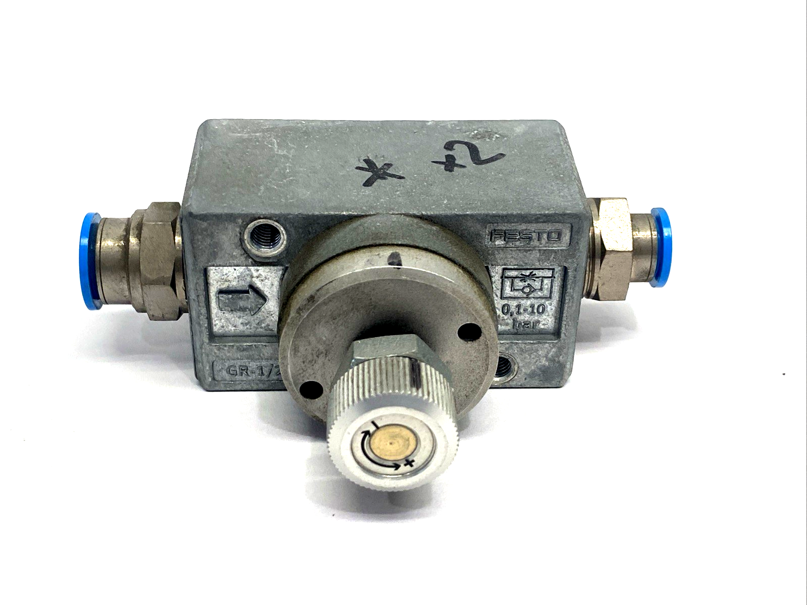 Festo GR-1/2 Pneumatic One-Way Flow Control Valve G 1/2" 3720 - Used - Maverick Industrial Sales