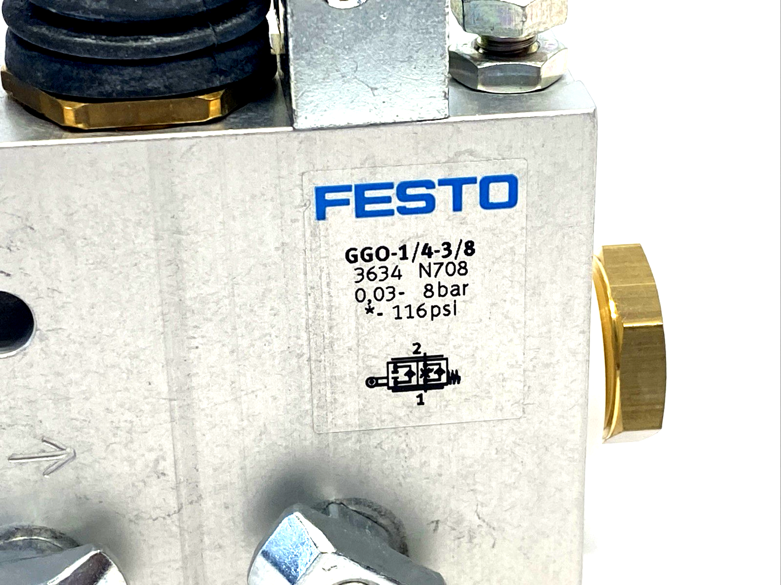 Festo GGO-1/4-3/8 One-Way Flow Control Valve, Roller Lever G1/4 3634 - Maverick Industrial Sales