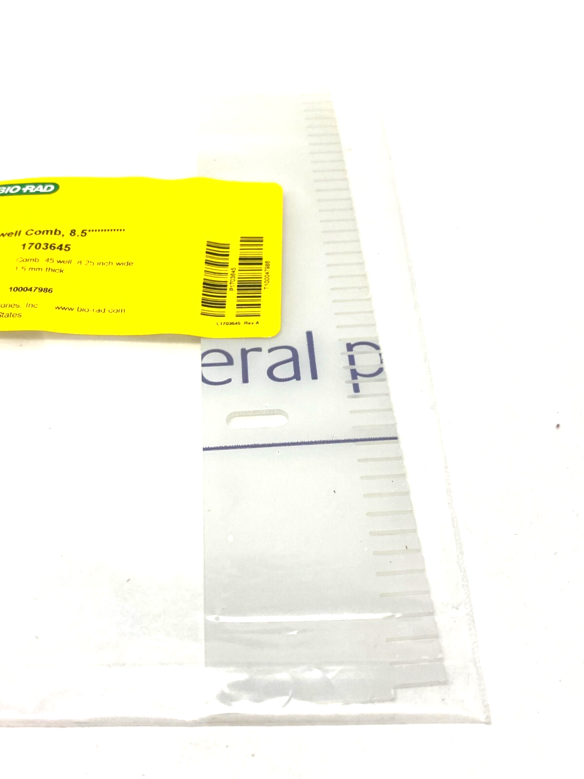 Bio-Rad 1703645 Pulsed Field Electrophoresis Comb 45-Well 1.5mm for CHEF System - Maverick Industrial Sales