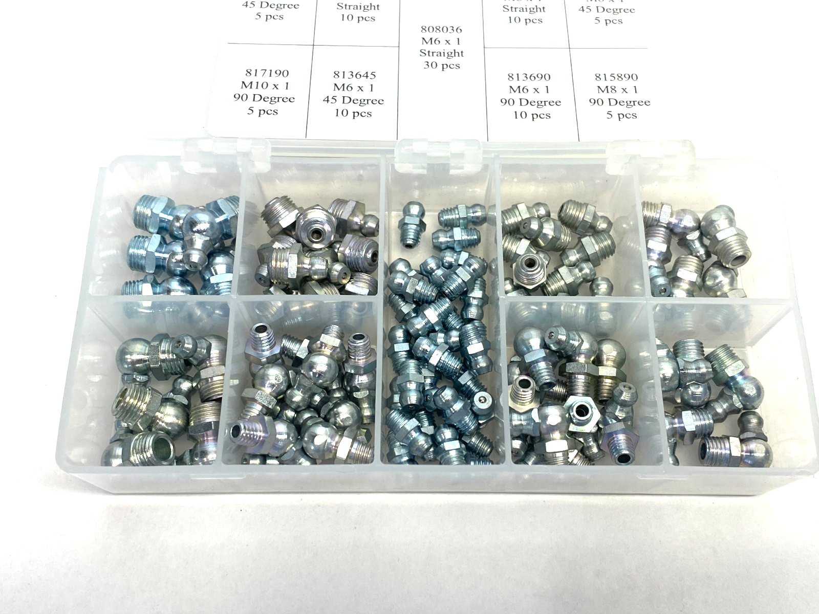 Kingfisher 52WN21 Metric Type Grease Fitting Kit 90 PCS - Maverick Industrial Sales