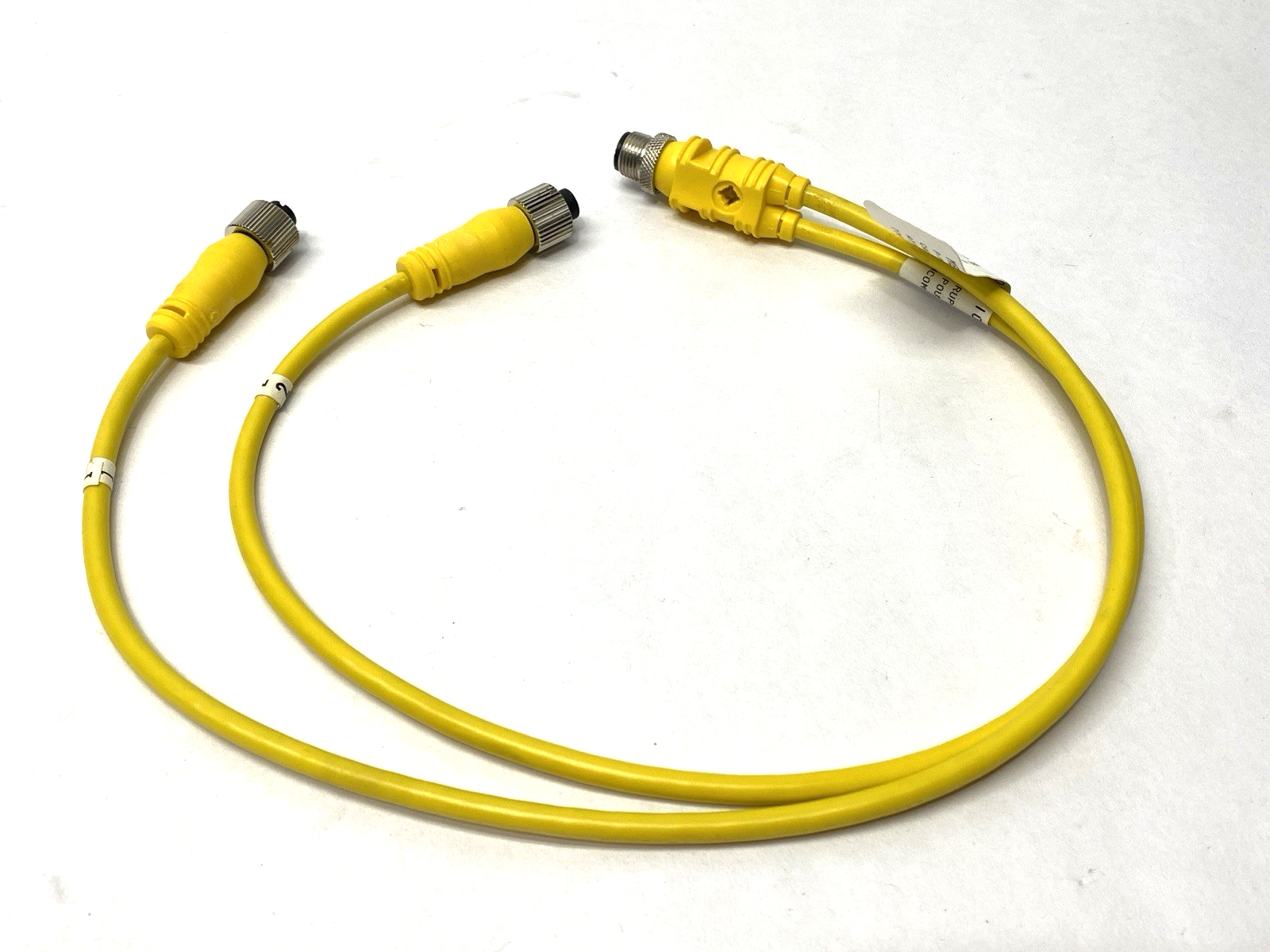 MDC -3YFF-0.5M | Mencom Y-Splitter Connector Cordset Male to 2x Female M12 4A - Used - Maverick Industrial Sales