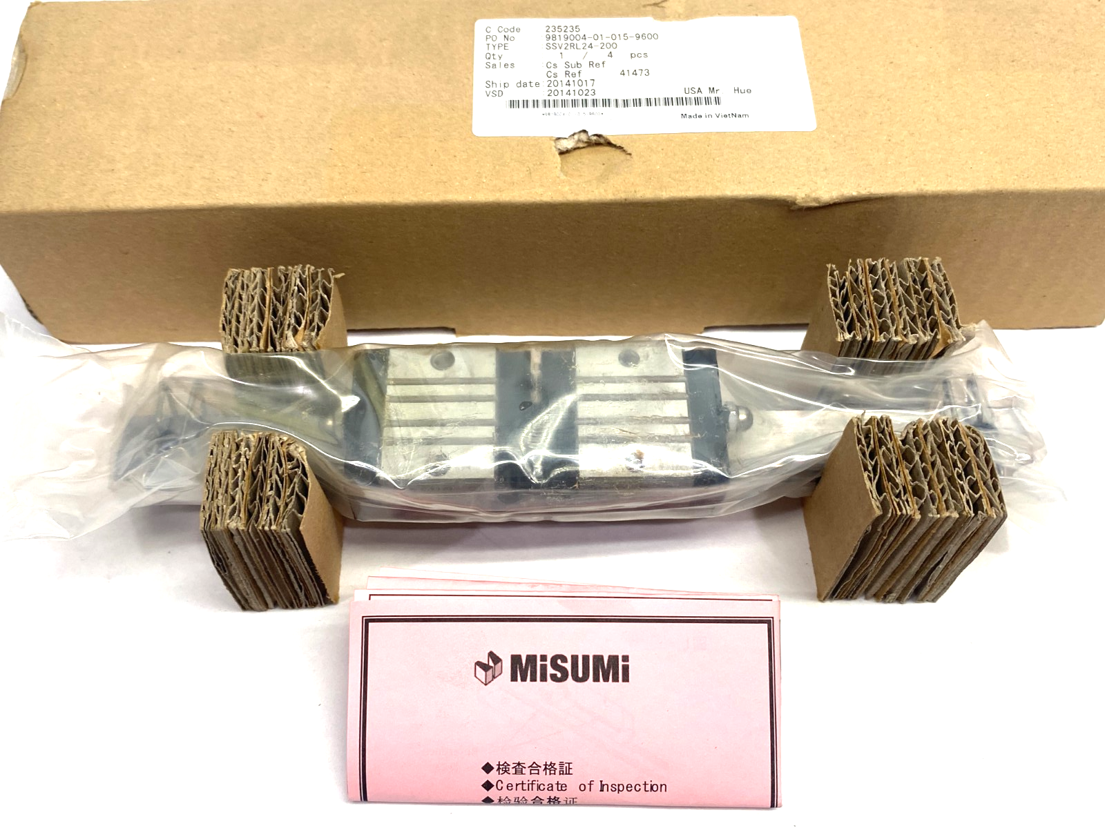 SSV2RL24-200 | MiSUMi 2-Block Linear Guide Rail Assembly, Standard, 200mm Length - New - Maverick Industrial Sales