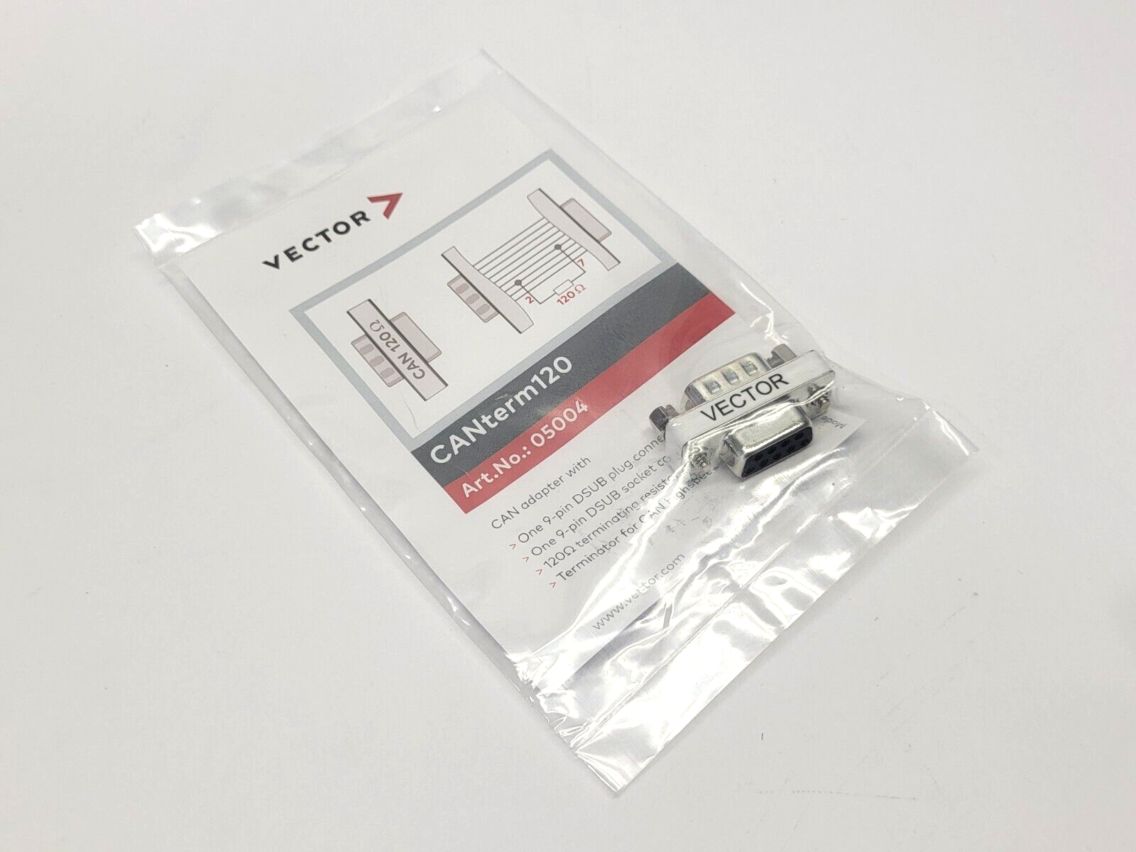 Vector CANterm120 Terminal Resistor 9-Pin DSUB Connector 05004 - Maverick Industrial Sales