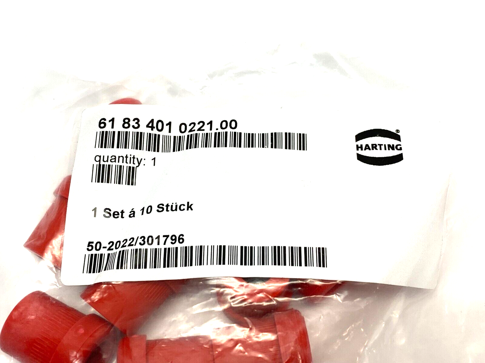 Harting 6183401022100 Cable Seal Insert 9-13mm For Y-Distributor RED PKG OF 10 - Maverick Industrial Sales
