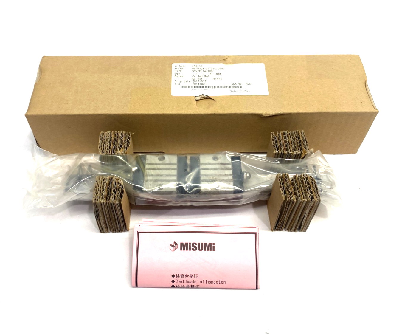 SSV2RL24-200 | MiSUMi 2-Block Linear Guide Rail Assembly, Standard, 200mm Length - New - Maverick Industrial Sales