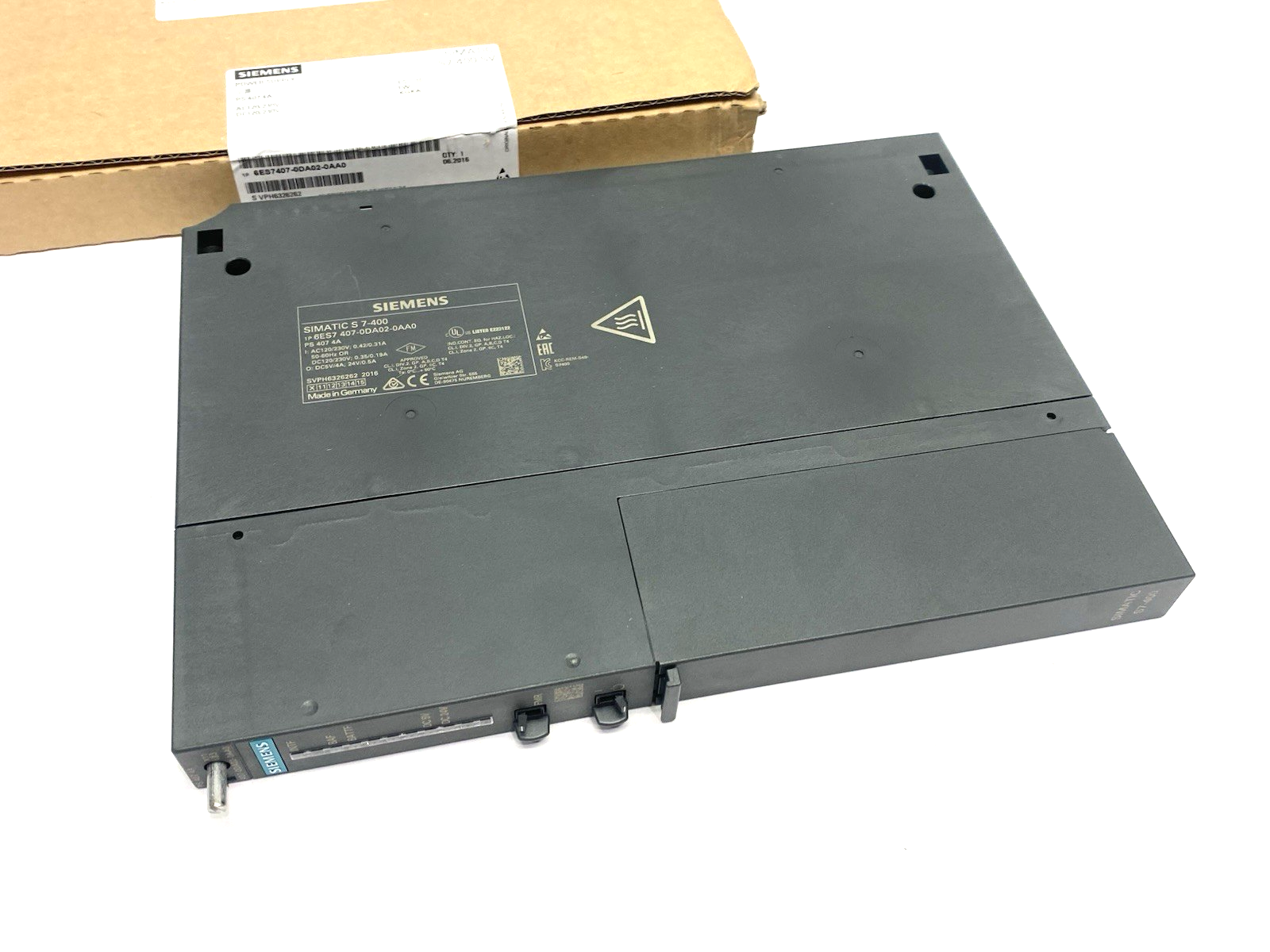 Siemens 6ES7407-0DA02-0AA0 SIMATIC S7-400 SV Power Supply Module BROKEN CORNER - Maverick Industrial Sales